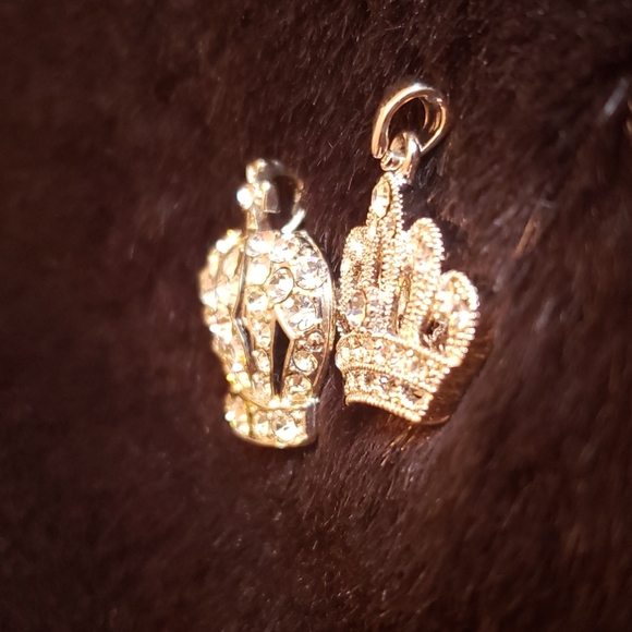Crown Rhinestone Pendants (2 pieces) - Picture 2 of 2